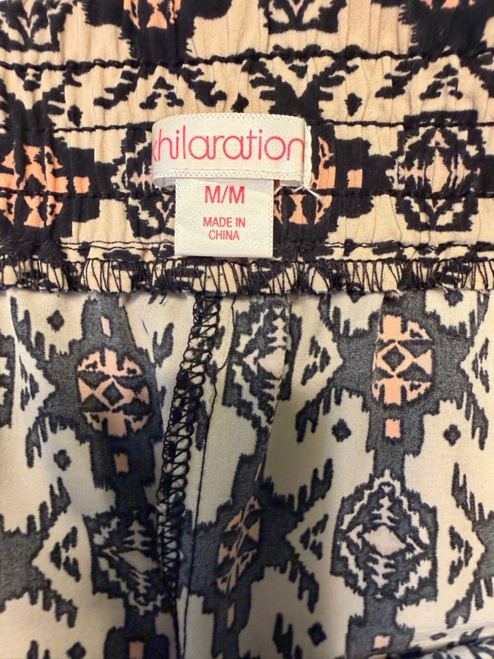 Xhilaration Beige & Black Boho Wide-Leg Harem Pants - Picture 3 of 9